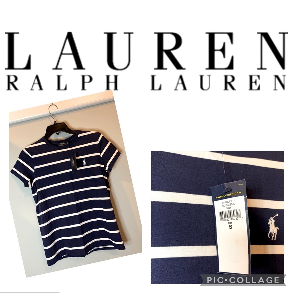 ❌SOLD❌ NWT Ladies Polo Ralph Lauren Navy/White T-Shirt SM